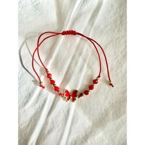 Blue butterfly beaded friendship bracelet